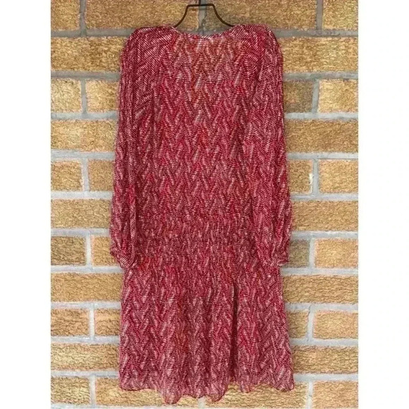 Veronica Beard Womens Priya pintucked printed silk-georgette mini dress Brick 2 - Picture 14 of 16